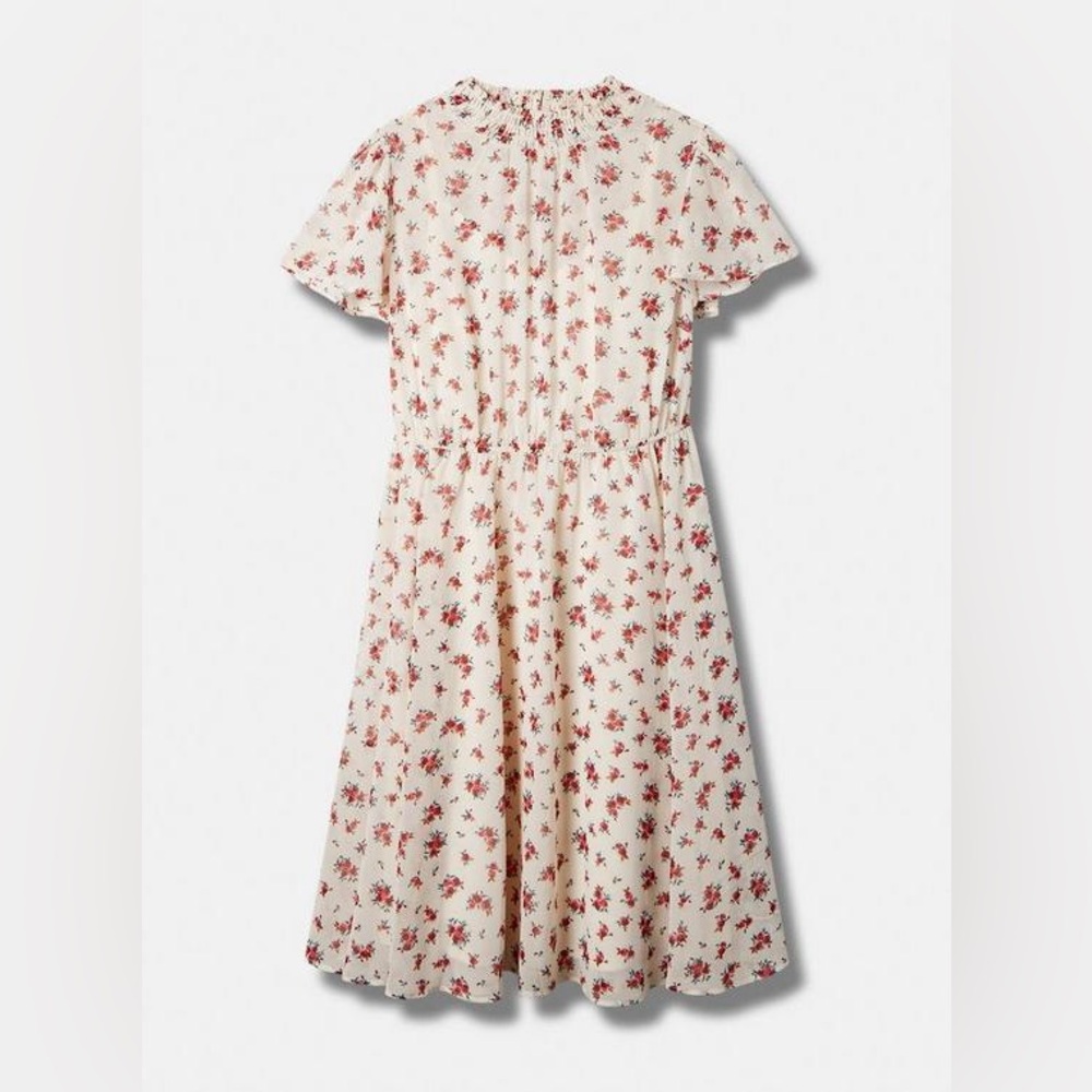 Torrid White and Red Floral Mini Dress